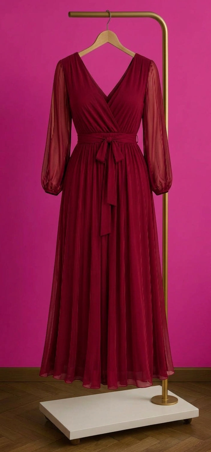 Vestido Borgoña - Presencia Impecable