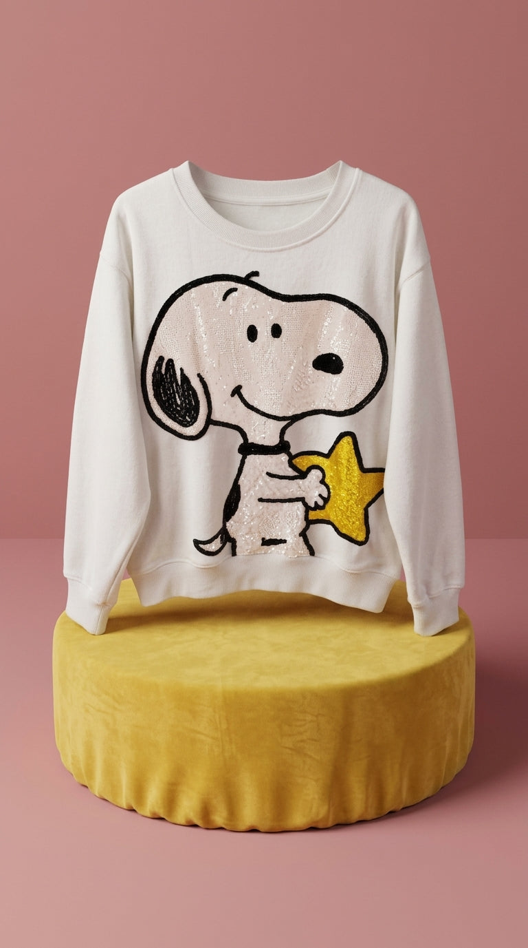 Sudadera Snoopy & Golden Star - Blanco