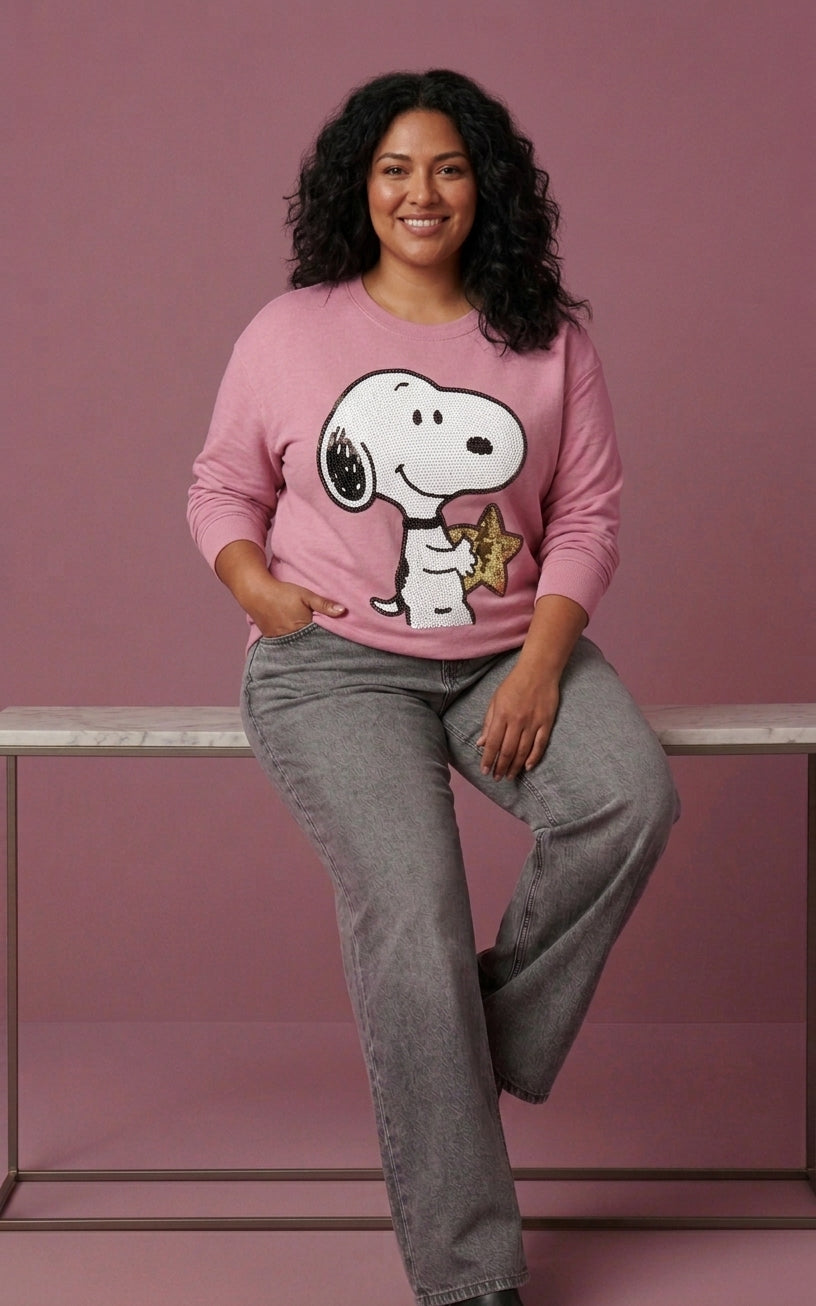 Sudadera Snoopy & Golden Star - Rosa
