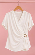 Blusa Blanca Cruzada & Estilo